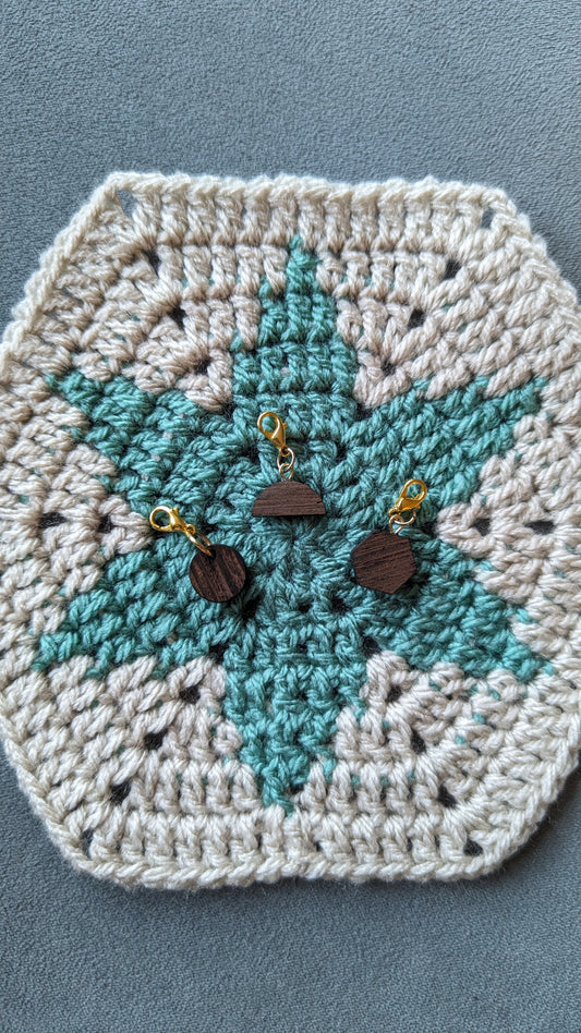 Wooden Shapes Stitch Markers Set